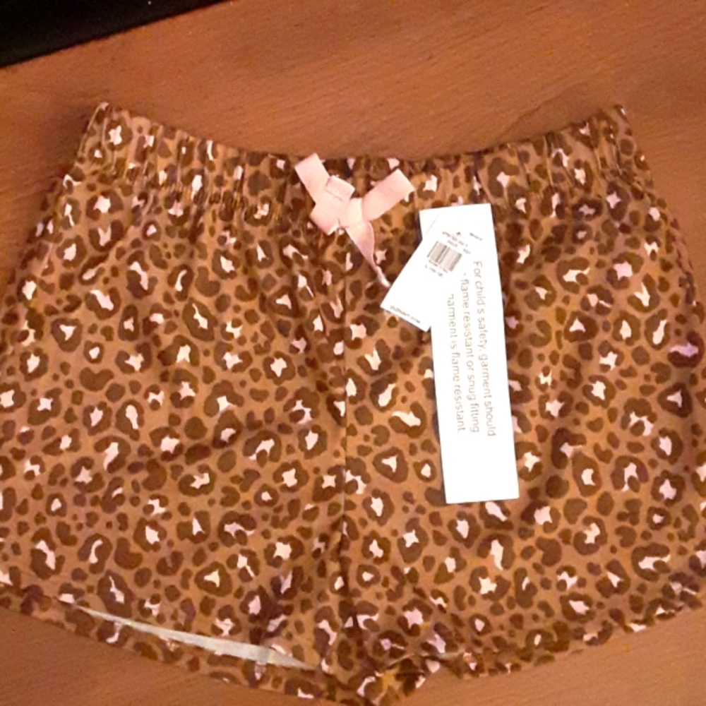 Old Navy tan brown pink animal print shorts size Large 10-12 New …